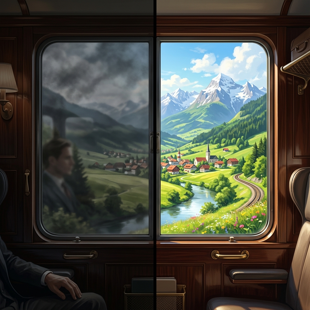 Ilustração Janela de Trem